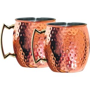 Copper Hammered Moscow Mule Mugs Set of 2